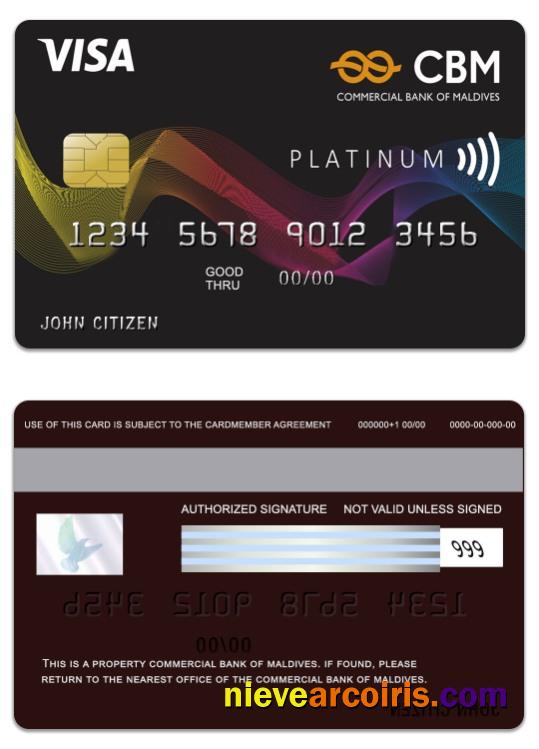 Maldives Commercial Bank of Maldives  Visa Platinum Card